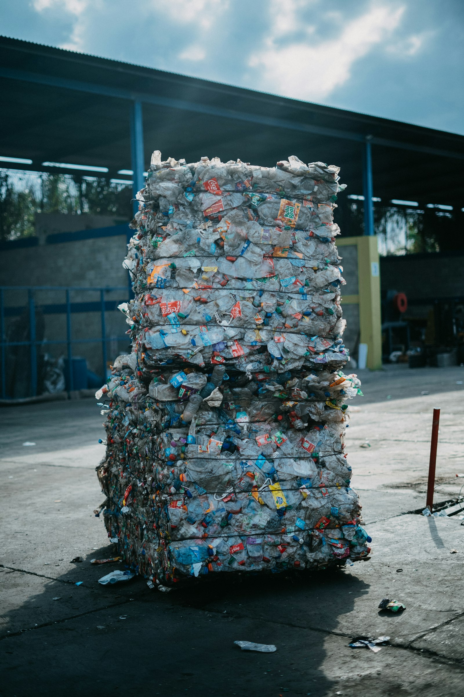 Stock de déchets dans un centre de recyclage